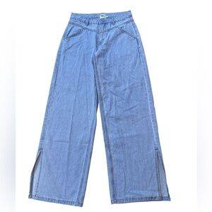 Princess Polly Wide Leg Side Slit Jeans